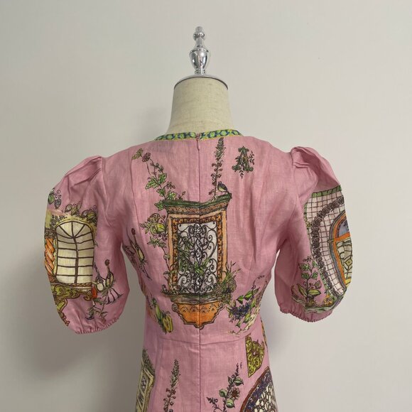 Alemais Monte Midi Dress Pink Print - Picture 12 of 16